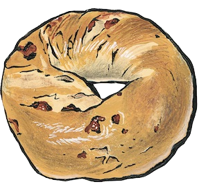 Kibler's Curry bagel illustration