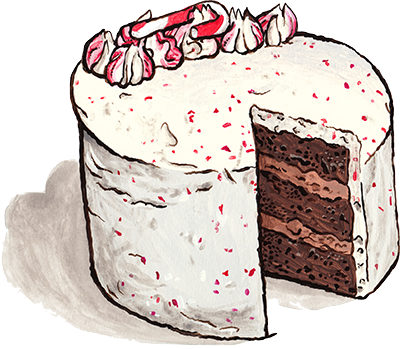 merry mint cake illustration