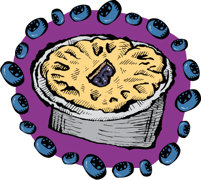 Blueberry pie illustration