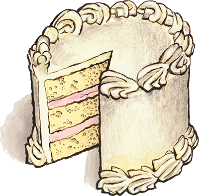 Buttermilk cake illustration