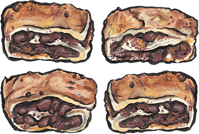 chocolate rugelach illustration