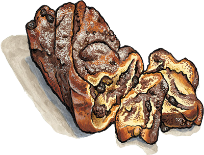 Chocolate Raisin Babka illustration