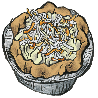 Coconut cream pie illustration