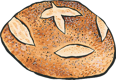 Detroit St Sourdough rounds illustration