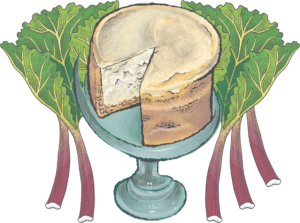 Rhubarn cheesecake illustration