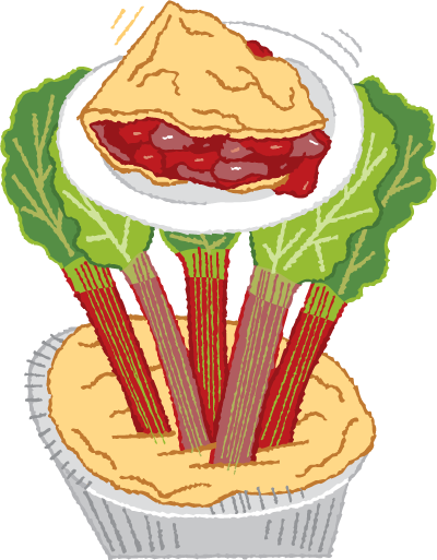 Simply Rhubarb pie illustration