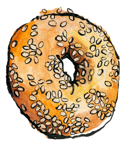 Sesame Street Bagel Illustration