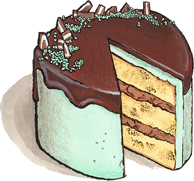 St. Paddy's Day Mint Chiffon Cake illustration
