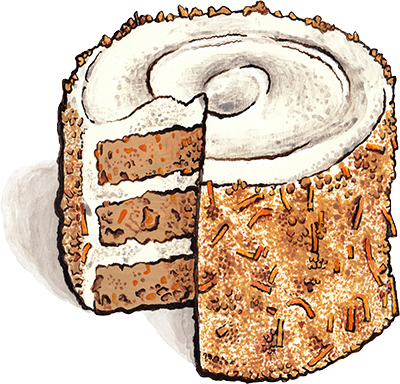 Carrot Cake Illustration (no walnuts)