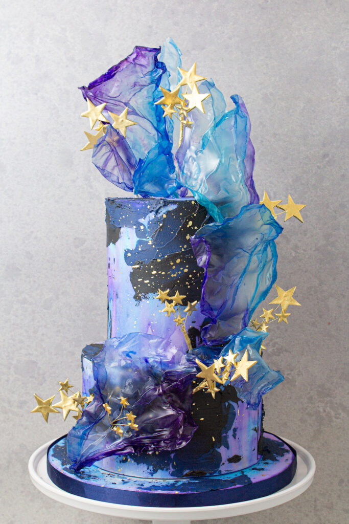 2.14.23- Galaxy Rice Paper Sails Display Cake-2