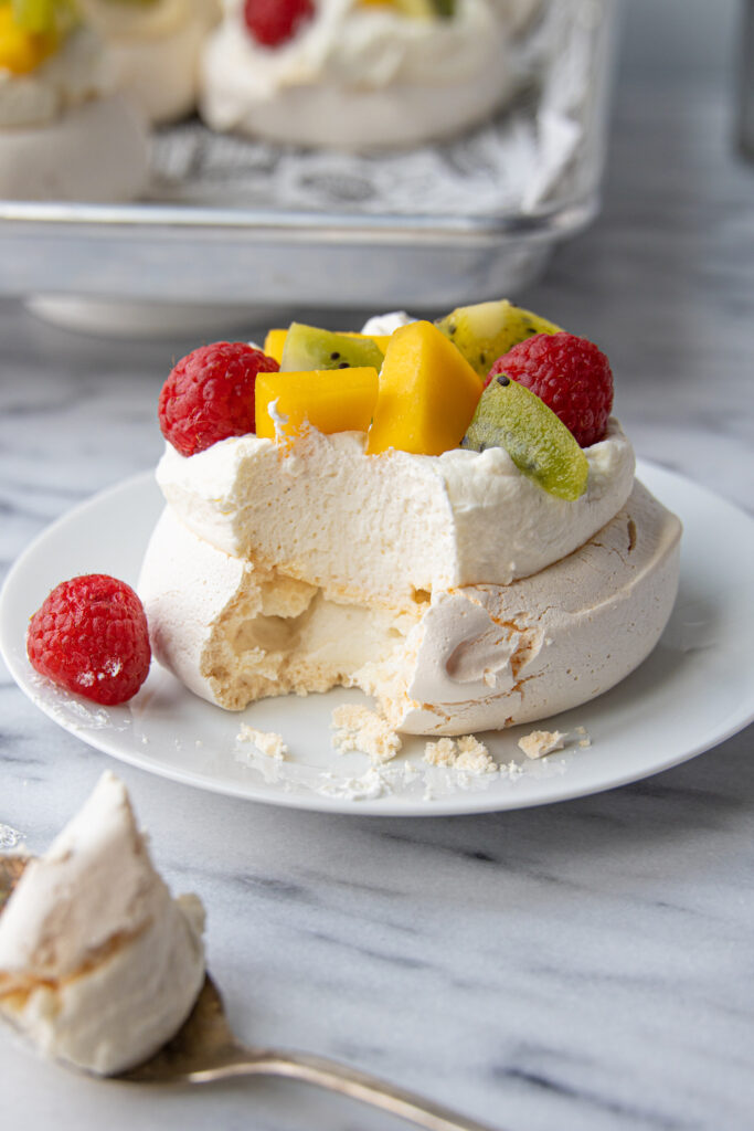 pavlova on a white plate