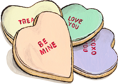 valentine's heart cookies illustration