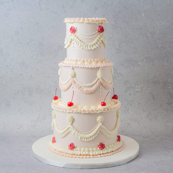 9.7.24- Pink Vintage Piped Cake-7