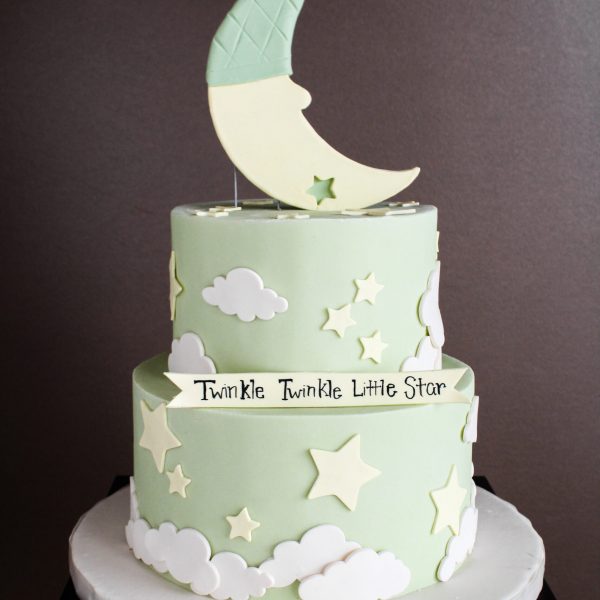 Twinkle twinkle little star themed baby shower cake
